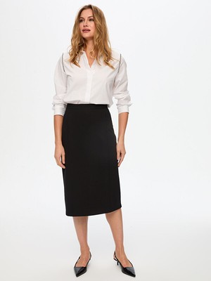 Faik Sönmez Örme Slim Fit Comfort Etek W26ETK002