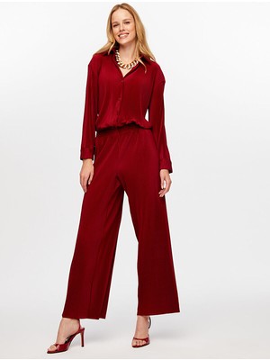 Faik Sönmez Kendinden Piliseli Wıde Leg Fıt Pantolon W26PNT008