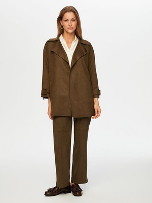 Faik Sönmez Süet Trençkot W26TNC005