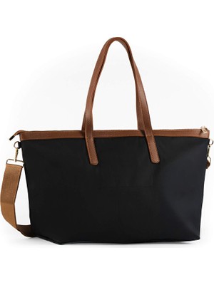 Faik Sönmez Suni Deri Detaylı Tote Bag Çanta Büyük W26CNT008