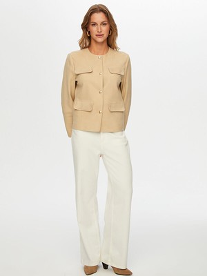 Faik Sönmez Nakış Detaylı Süet Ceket W26DRC007