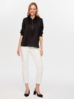 Faik Sönmez Gold Düğme Detaylı Şık Bluz W26BLZ033