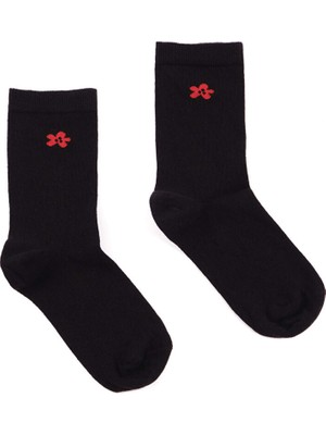 Faik Sönmez Çiçek Jakarlı Soket Çorap W26CRP005