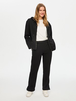 Faik Sönmez Zincir ve Boncuk Patch Nakış Detaylı Kapüşonlu Pamuklu Eşofman Üst S26ESU003