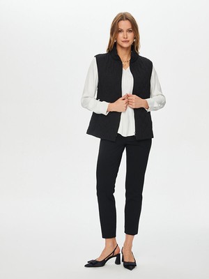 Faik Sönmez Boncuk Nakış Detaylı Kapitone Yelek S26KYL001