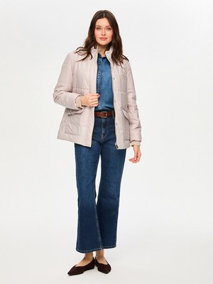 Faik Sönmez Triko Kol Bantlı Parlak Kapitone Mont S26KMT007