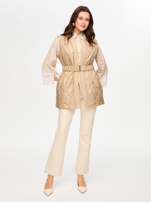 Faik Sönmez Triko Bant Detaylı Kapitone Yelek S26KYL004