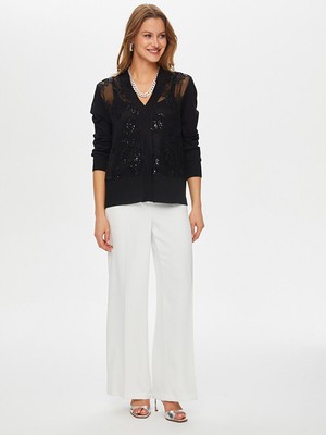 Faik Sönmez Payet ve Nakış Detaylı Hırka S26HRK001