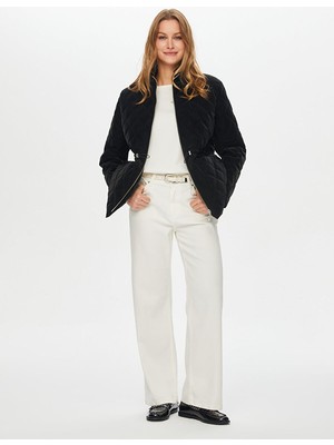 Faik Sönmez Beli Tünelli Kadife Görünümlü Kapitone Mont S26KMT006