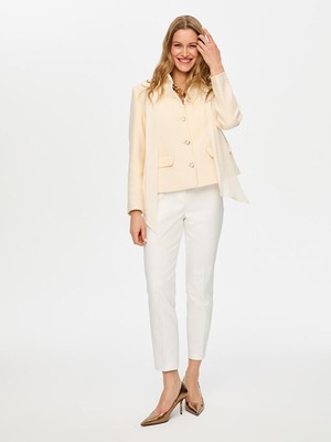 Faik Sönmez Fular Aksesuarlı Tüvit Ceket S26CKT022