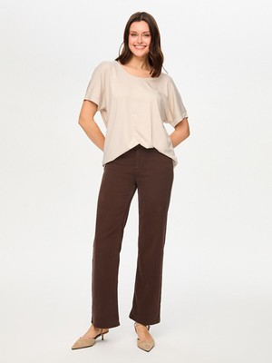 Faik Sönmez Yuvarlak Yaka Düşük Kollu T-Shırt S26TSH003