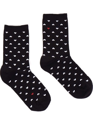 Faik Sönmez All Over Kalp Jakarlı Soket Çorap W26CRP014