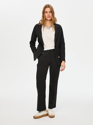 Faik Sönmez Beli Tünelli Astarsız Örme Blazer Ceket S26CKT007