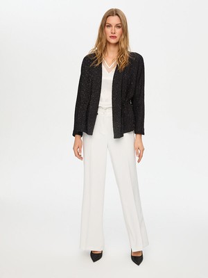 Faik Sönmez Beli Tünelli Sim Detaylı Astarsız Tüvit Ceket S26CKT026