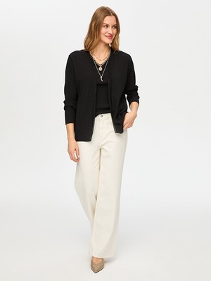 Faik Sönmez Transparan Bant Detaylı Triko Hırka S26TRH008