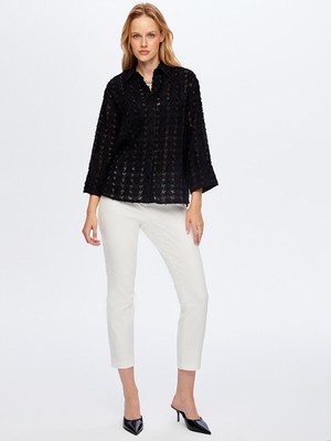 Faik Sönmez Kendinden Jakarlı Şık Gömlek W26GML020