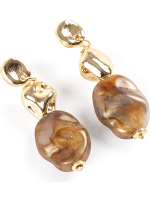 Faik Sönmez Taş ve Gold Detaylı Küpe W26KUP004