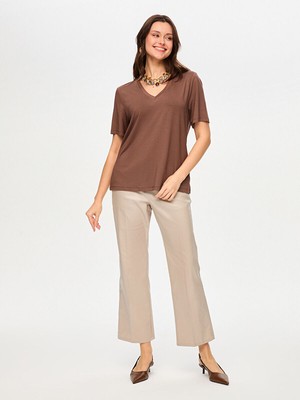 Faik Sönmez V Yaka Kısa Kol  T-Shırt S26TSH001