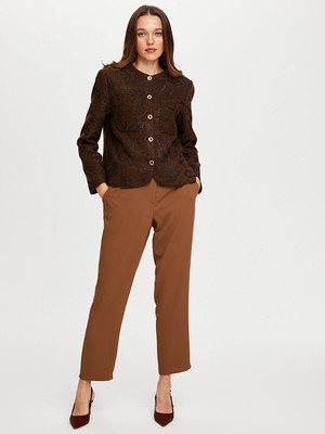 Faik Sönmez Kendinden Jakarlı Simli Ceket W26CKT026