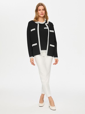 Faik Sönmez Renk Bloklu Triko Hırka S26TRH004