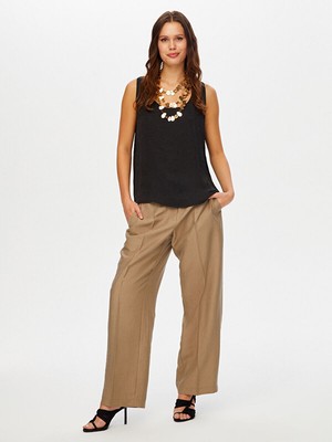 Faik Sönmez Yuvarlak Yaka Krinkıl Saten Atlet W26ATL016