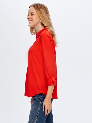 Faik Sönmez Kaçık Polo Yaka Uzun Kollu T-Shirt W26TSH004