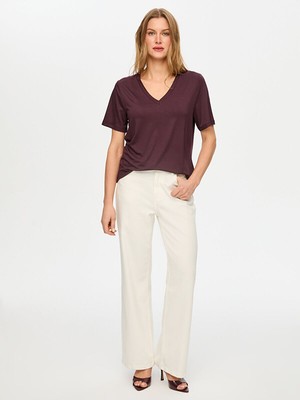 Faik Sönmez V Yaka Kısa Kol  T-Shırt S26TSH001