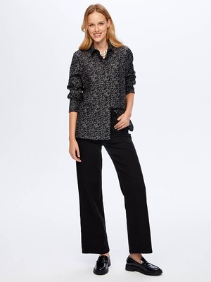 Faik Sönmez Kendinden Jakarlı Koton Karışımlı Overshırt Tunik W26TNK015