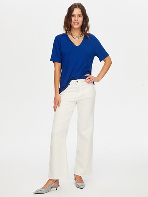 Faik Sönmez V Yaka Kısa Kol T-Shirt W26TSH008