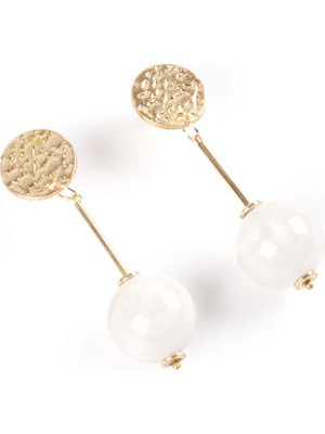 Faik Sönmez Inci ve Gold Detaylı Küpe W26KUP005
