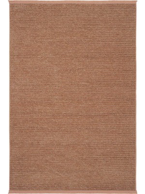 Cool Halı Marcos Taba Kahverengi Düz Renk Makinede Yıkanan Kaymaz Tabanlı Dokuma Yazlık Ince Kilim