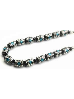 Blackcraft Kapsül Kesim Gümüş Işlemeli Zaza Tespih