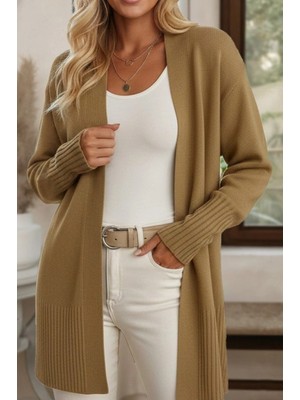 Marsilyan- Kadın Uzun Kollu Önü Açık Triko Hırka