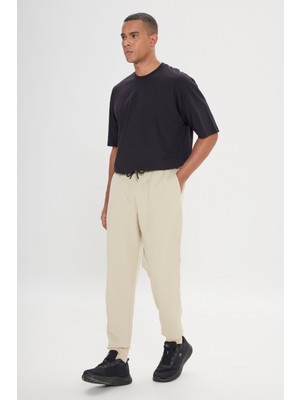 Altınyıldız Classics Erkek Bej Standart Fit Normal Kesim Beli Ve Paçası Lastikli Rahat Spor Eşofman Altı
