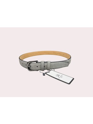 İstanbul Belt Hakiki Süet Kadın Deri Kemer – 3 CM – Gümüş Ton Tokalı, Dayanıklı, Şık & Gerçek Deriden Kemer