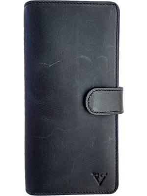 Rich Smith Gerçek Deri Portföy Patlı Cüzdan 1202 Bulutlu Siyah