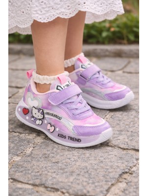 Minibonito Kız Çoçuk Renkli Desenli, Günlük Kullanıma Uygun  Spor Ayakkabı