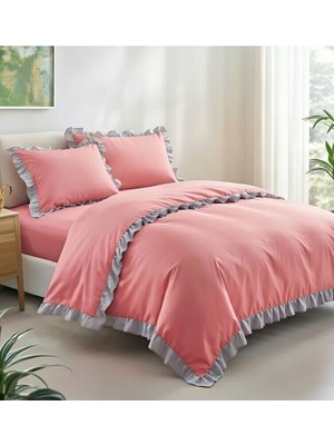 Le Gule Home 100% Pamuk Çift Kişilik Fırıfrlı Nevresim Takımı