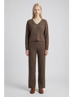 Rays 8259A V Yaka Bluz Acı Kahve