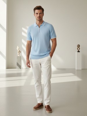 Kastrioti Premium Yarım Fermuarlı Polo Yaka T-Shirt