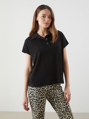 Lc Waikiki Yeni Sezon Polo Yaka Oversize Kadın Tişört