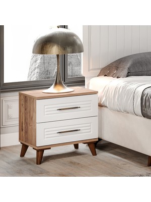 Guneystore Paris Komple Mdf Atlantik Çam - Beyaz Komodin