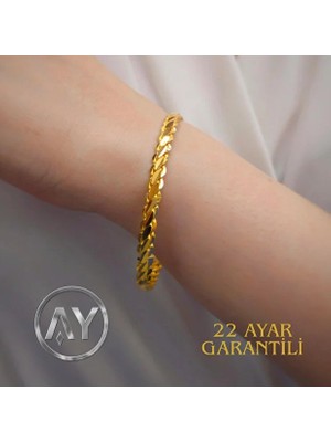 Ay Mücevher 22 Ayar 10 gr Altın Mersin Burma Işçiliksiz Yatırımlık Bilezik