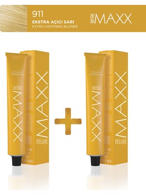 Maxx Deluxe 2'li Tüp Boya 60 ml 911 Ekstra Açıcı Sarı