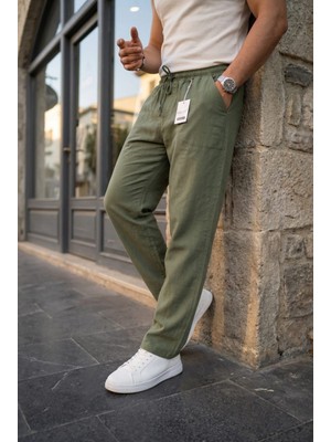 Kastrioti Relax Fit Keten Pantolon