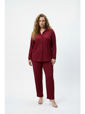 Bürümcük Gömlek Yaka Düğmeli  Alt Üst Takım Tesettüre Uygun  2xl 6xl