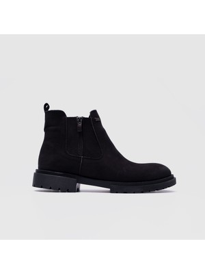 Togo Siyah Hakiki Deri Erkek Chelsea Bot [052251]