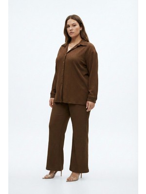 Bürümcük Gömlek Yaka Düğmeli  Alt Üst Takım Tesettüre Uygun  2xl 6xl