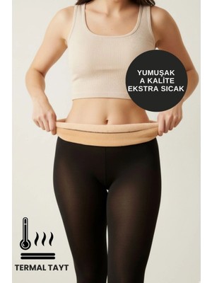 Alexander Hud Kadın Fit Gösteren Çok Esnek Ten Cilt Görünümlü Içi Polarlı Peluş Kışlık Külotlu Termal Içlik Çorap