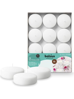 Gfc Life Store Mega Yüzen Mumlar, 8 Saat Yanma Süreli, Ø 7,6 cm Çapında, 12 Adet